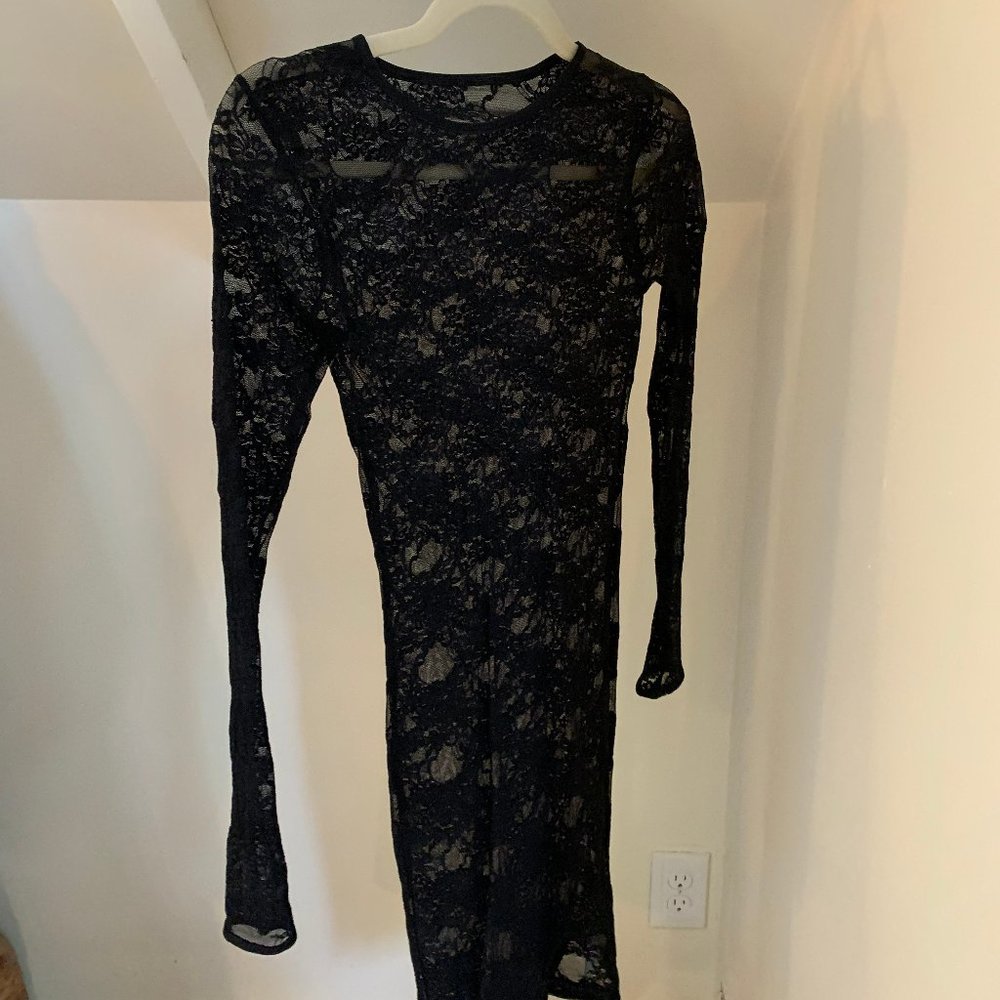 Nylon Spandex Stretch Lace Mini Dress